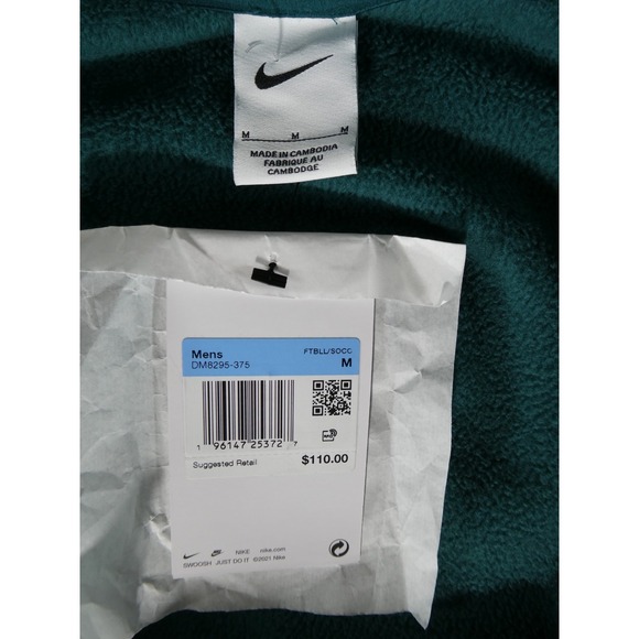 Nike Hoodie Jacket DM8295-375 W -‎ L/M - M Green Full-Zip Fleece Sweatshirt - Picture 5 of 7